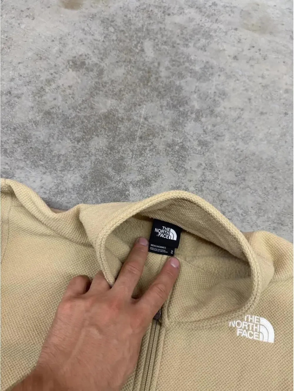 vintage the north face 100 glacier quarter zip beige fleece jacket size medium